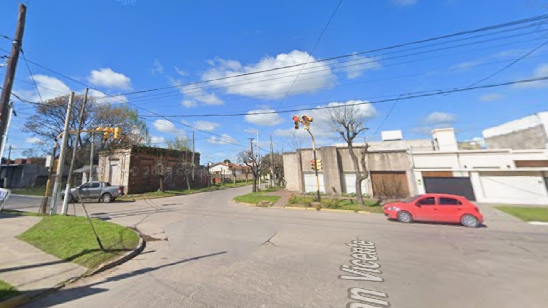 La intersección de calles en Cañuelas donde Guillermo Bastiano fue encontrado muerto tras una pelea con dos jóvenes 