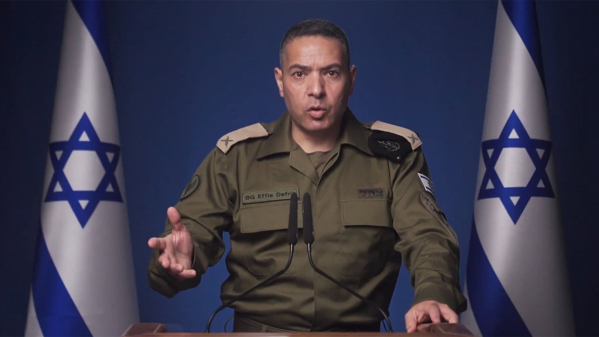 El portavoz militar de Isral, Effie Defrin