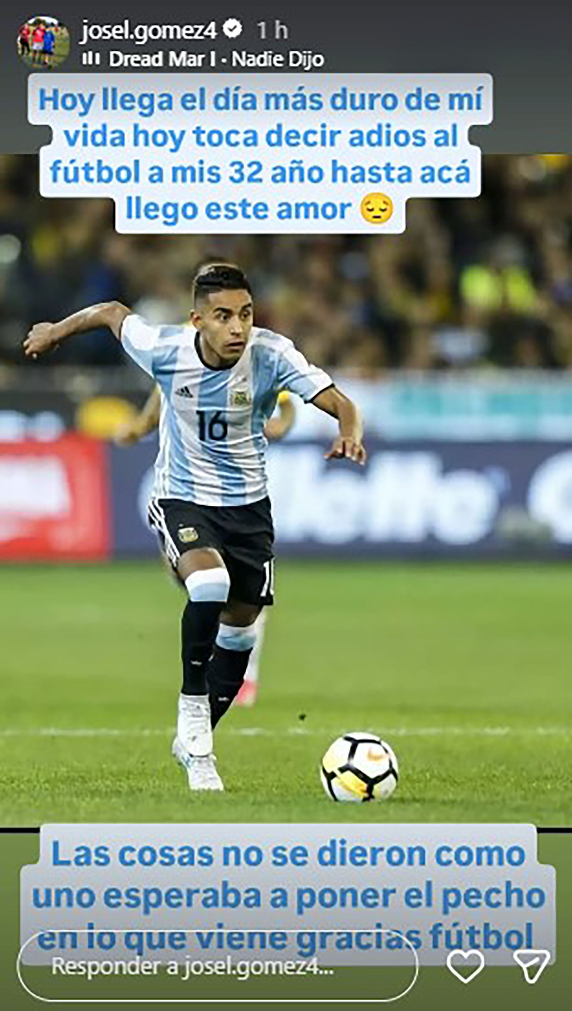 El posteo con el que anunció su retiro