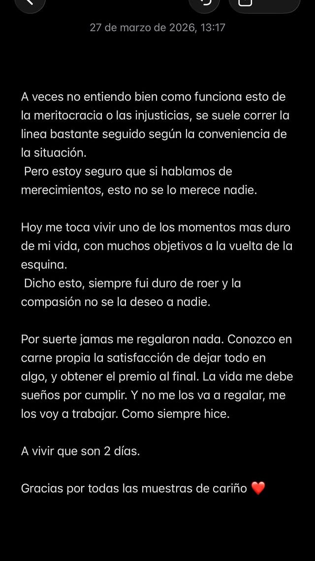 La sentida carta de Joaquín Panichelli tras su grave lesión con la selección argentina