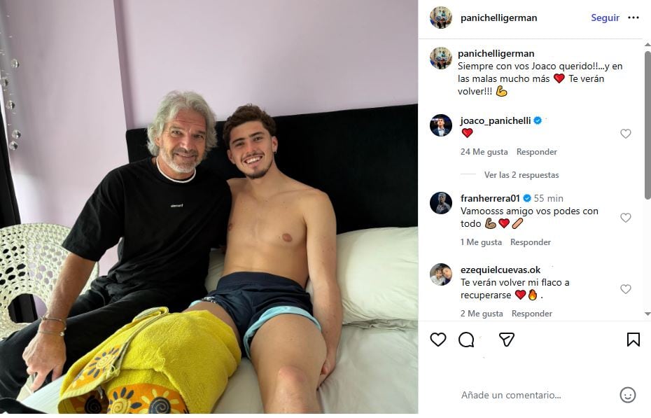 El mensaje del padre de Joaquín Panichelli tras la dura lesión del futbolista