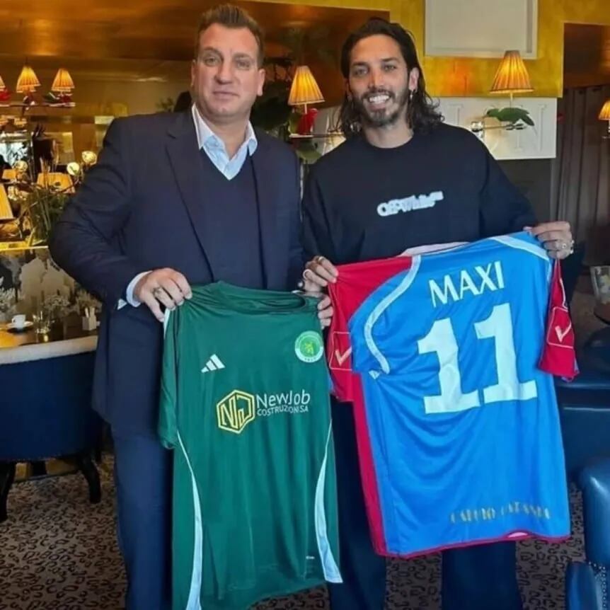 Maxi López y Ezequiel Schelotto coincidieron en el Catania y jugaron durante muchos años a la par en el fútbol italiano