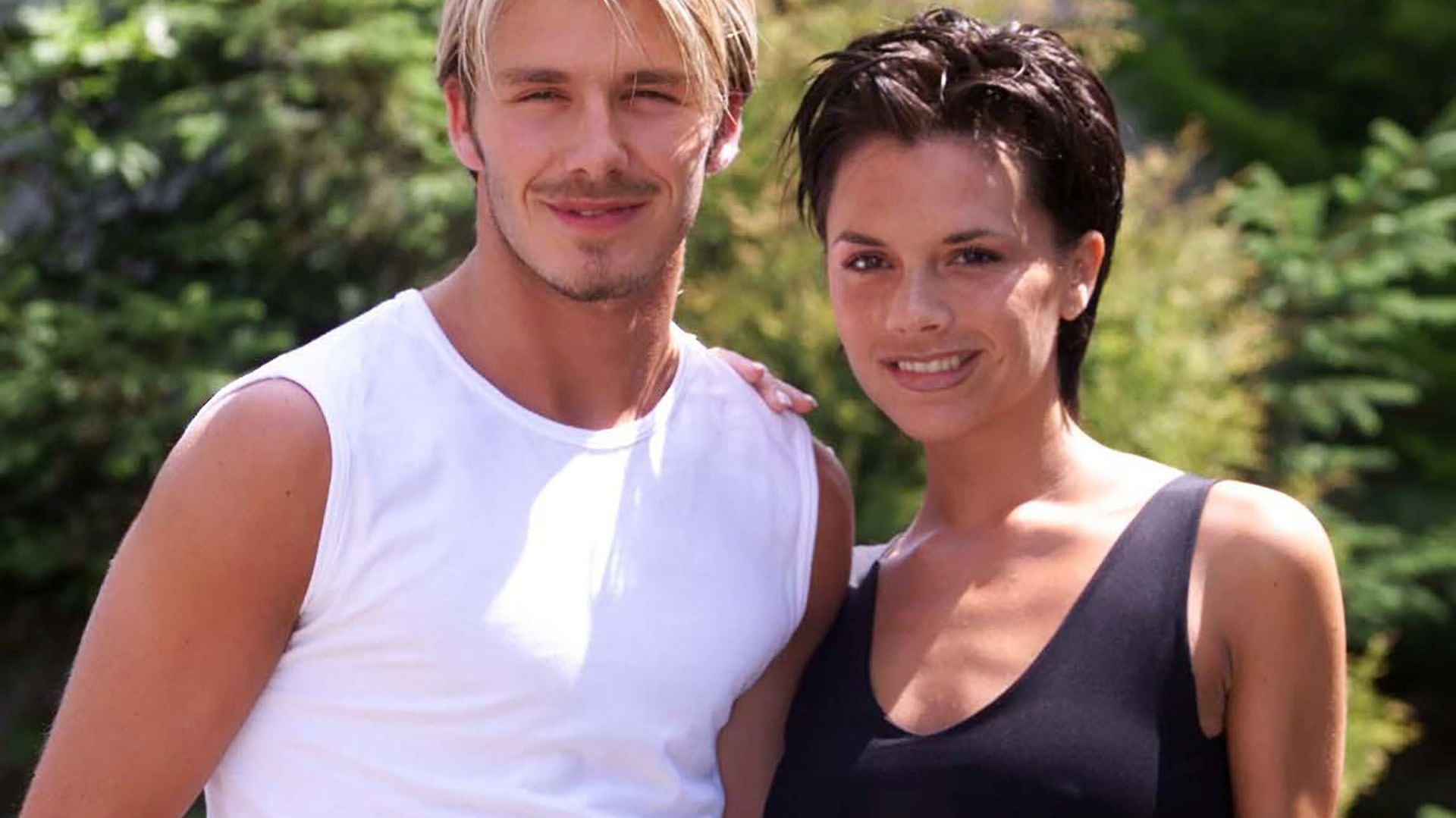 La pareja, en sus comienzos: cuando él jugaba en el Manchester United y ella era Posh Spice (Mark Large/Daily Mail/REX/Shutterstock)