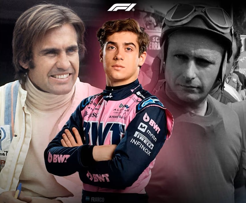 Franco Colapinto solo tiene por delante a Carlos Reutemann y Juan Manuel Fangio entre los argentinos con más carreras en la F1