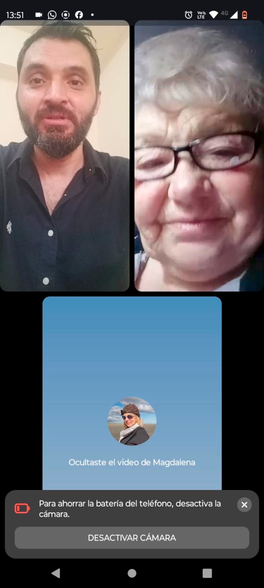 Francisco en videollamada con María, la sobrina de su bisabuelo polaco