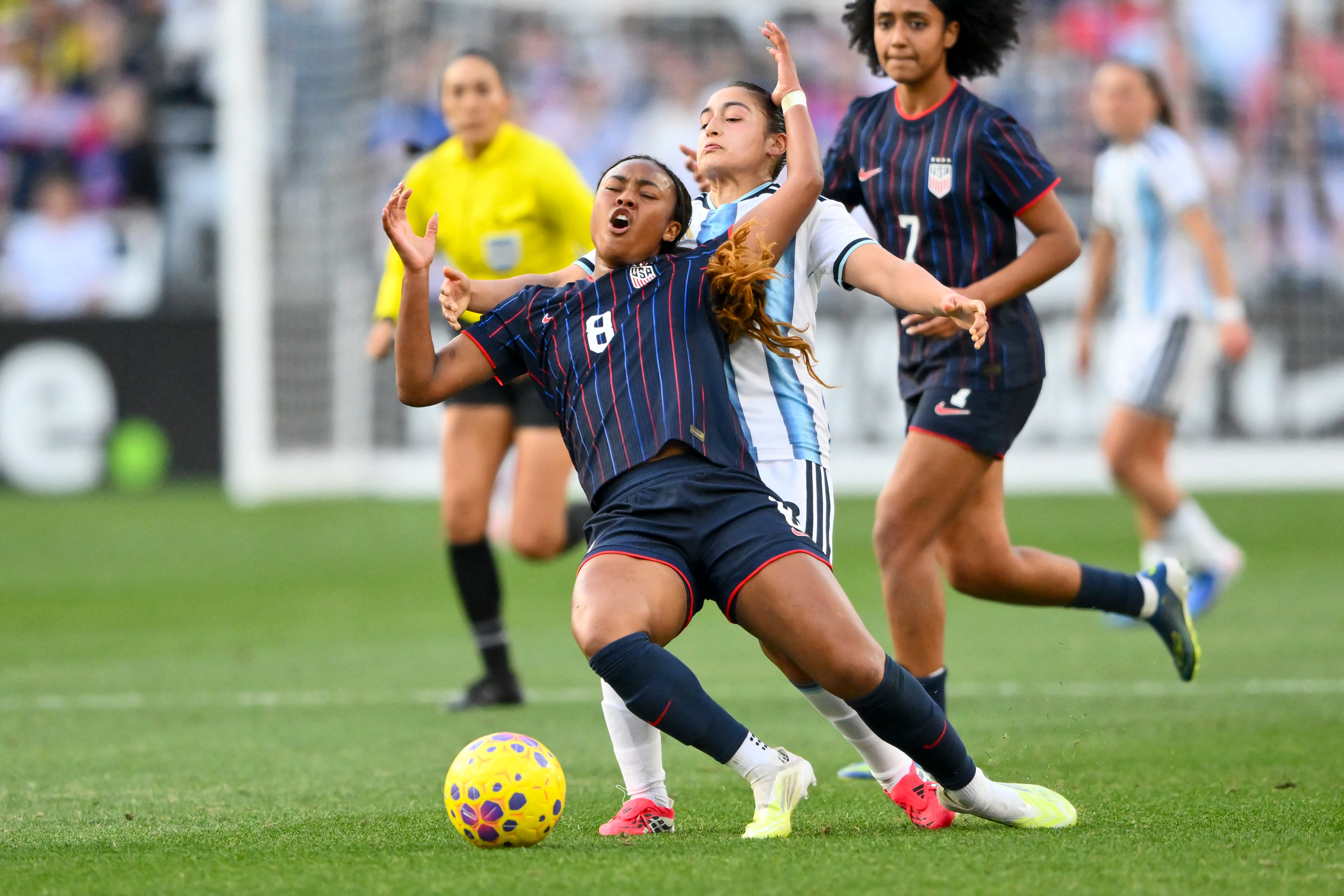 La selección argentina luchó pero no logró quebrar el arco rival (Credit: Steve Roberts-Imagn Images)