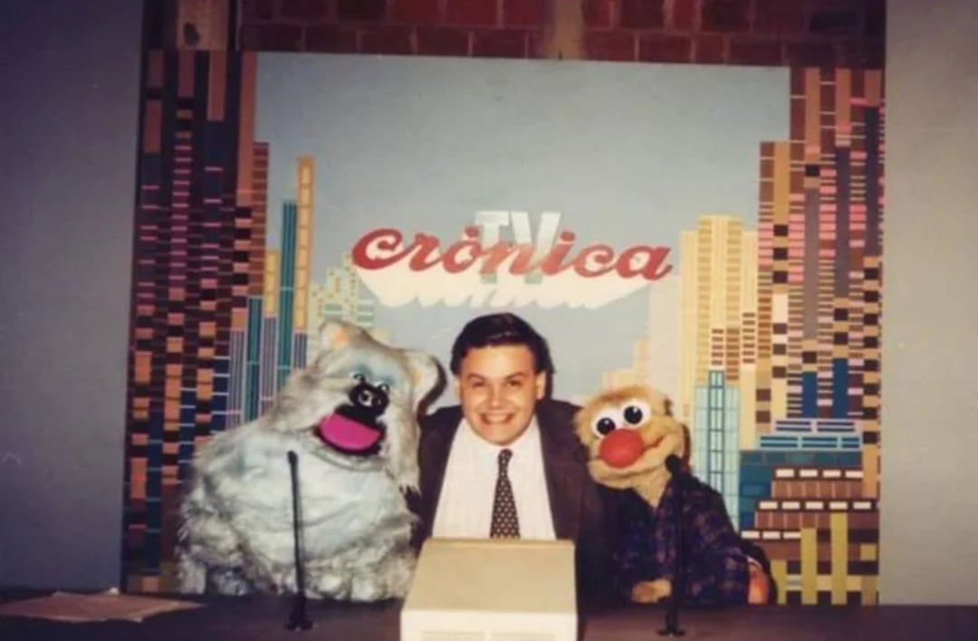 Claudio Orellano y dos pesonajes clásicos, Carozo y Narizota