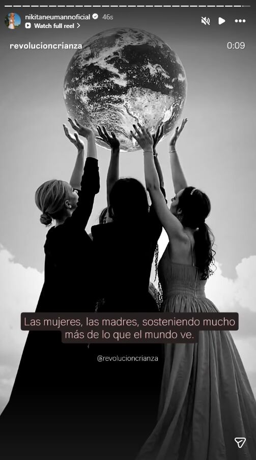 Nicole Neumann optó por una ilustración junto a una emotiva frase