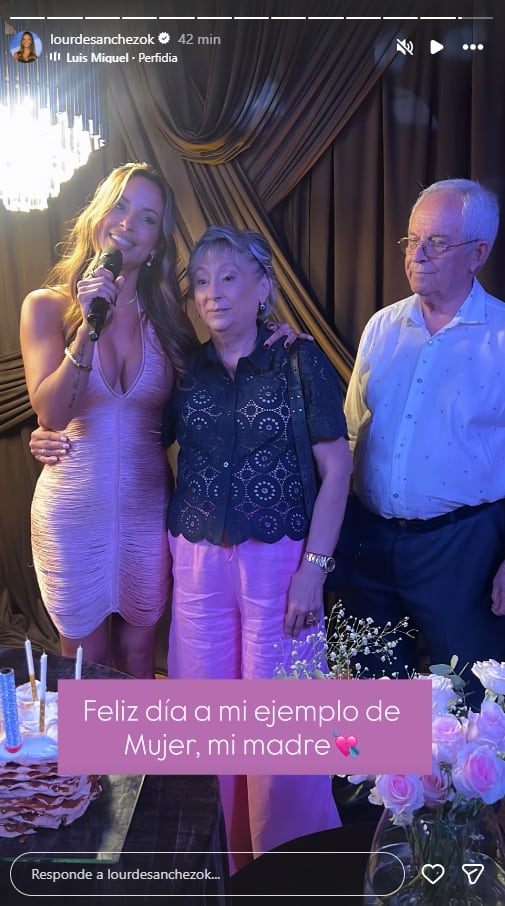 Lourdes Sánchez le deseó un feliz día a su mamá en el marco del Día de la Mujer