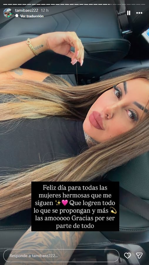 Como cierre, Tamara Báez compartió sus buenos deseos para sus seguidoras en esta fecha (Instagram)