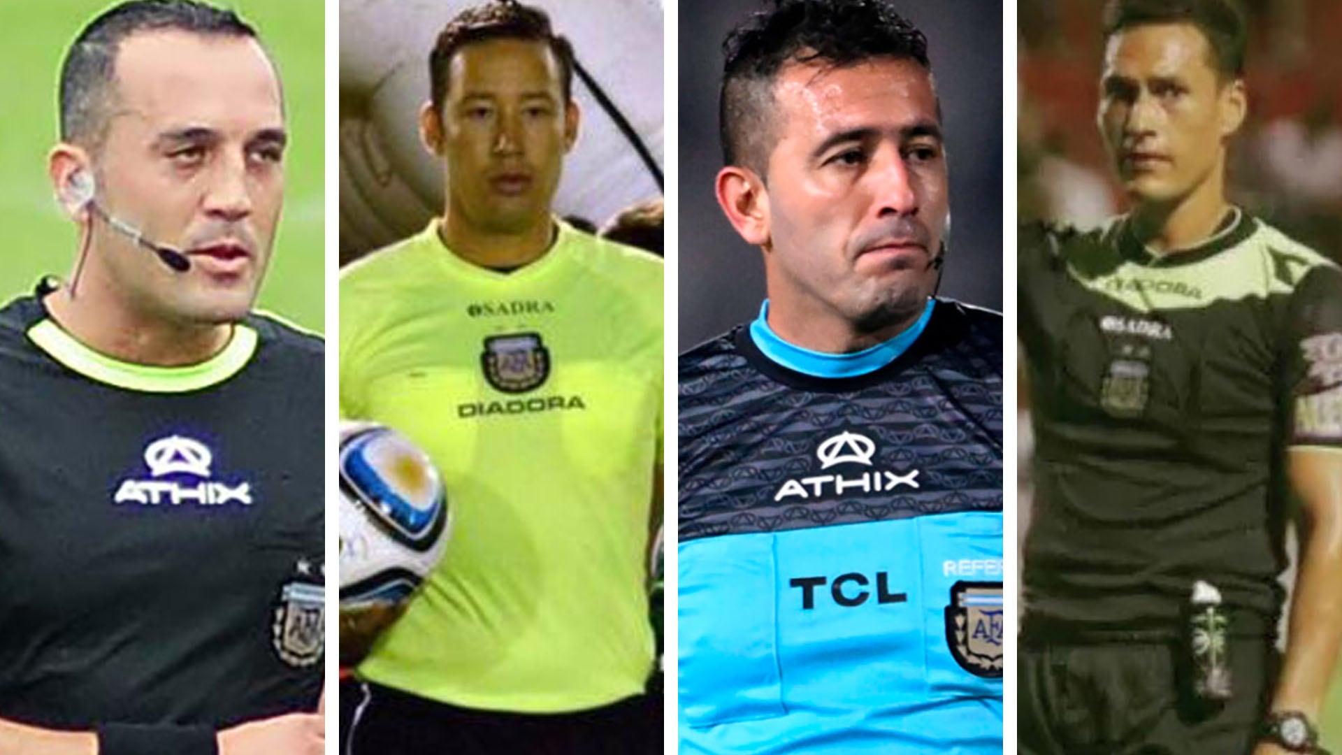 Fernando Espinoza, Adrián Franklin, Luis Lobo Medinay Jorge Nelson Sosa, los árbitros en la mira del fútbol argentino.