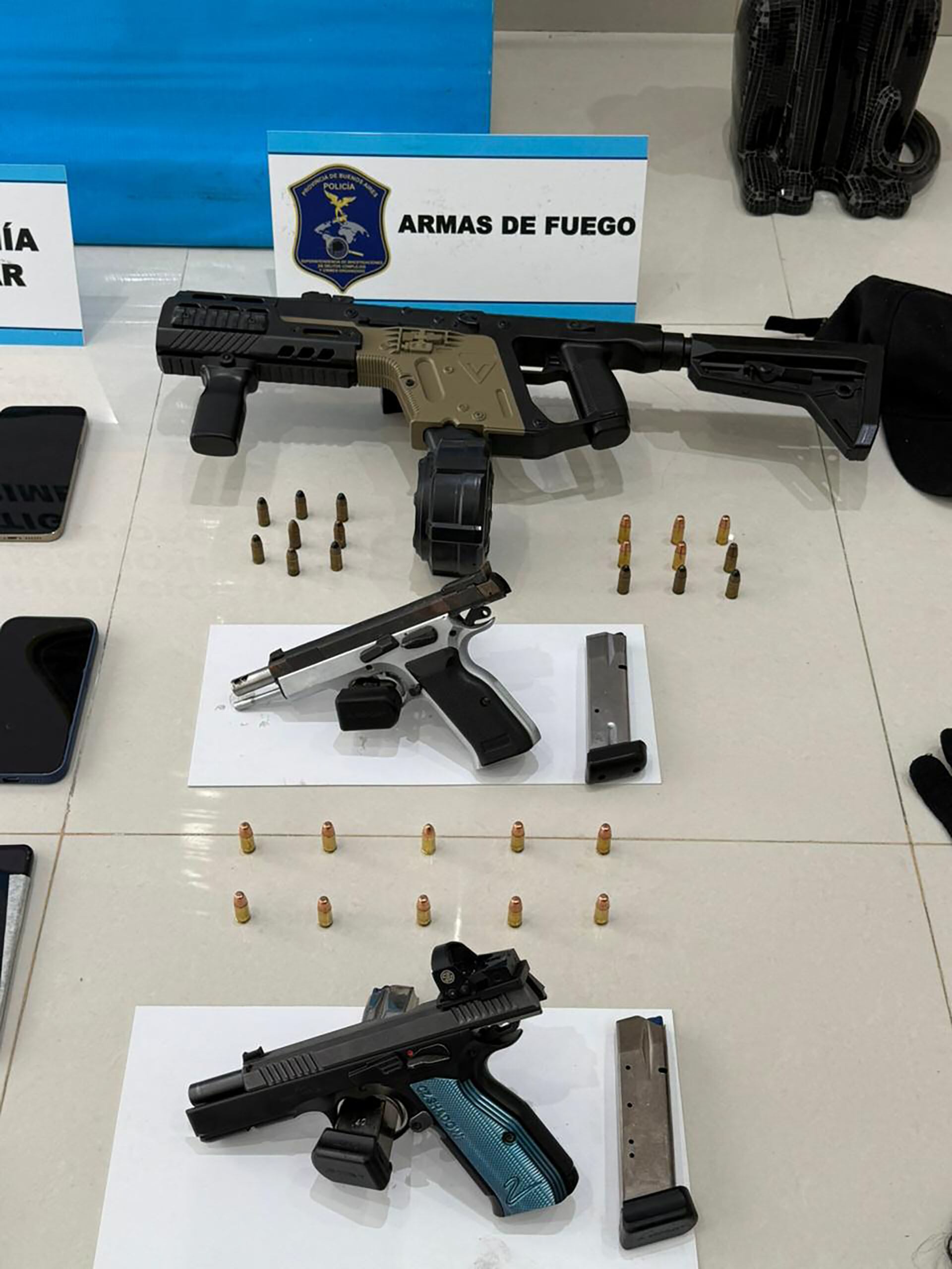 Parte de las armas incautadas