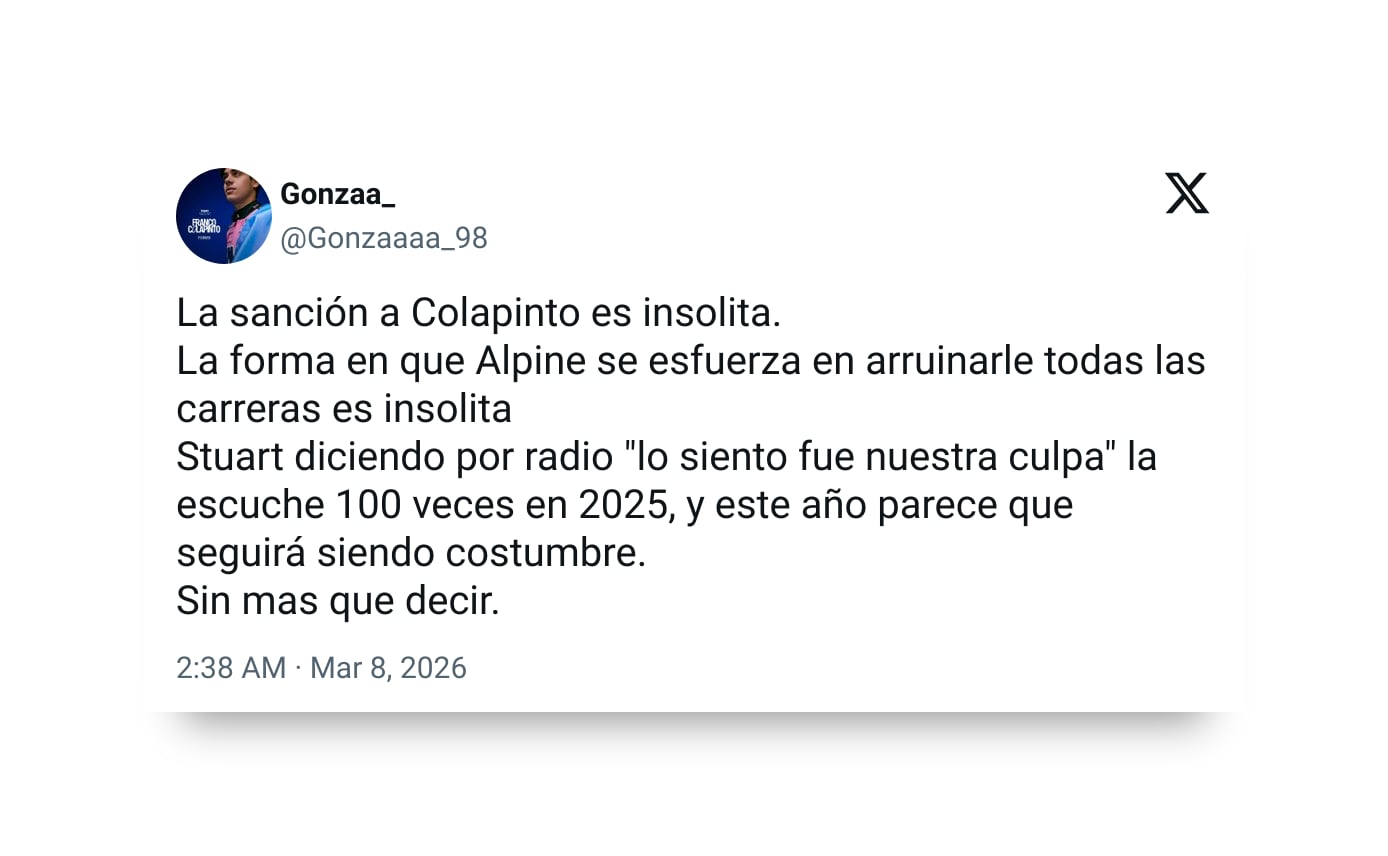 Un usuario de Twitter expresa su frustración ante la