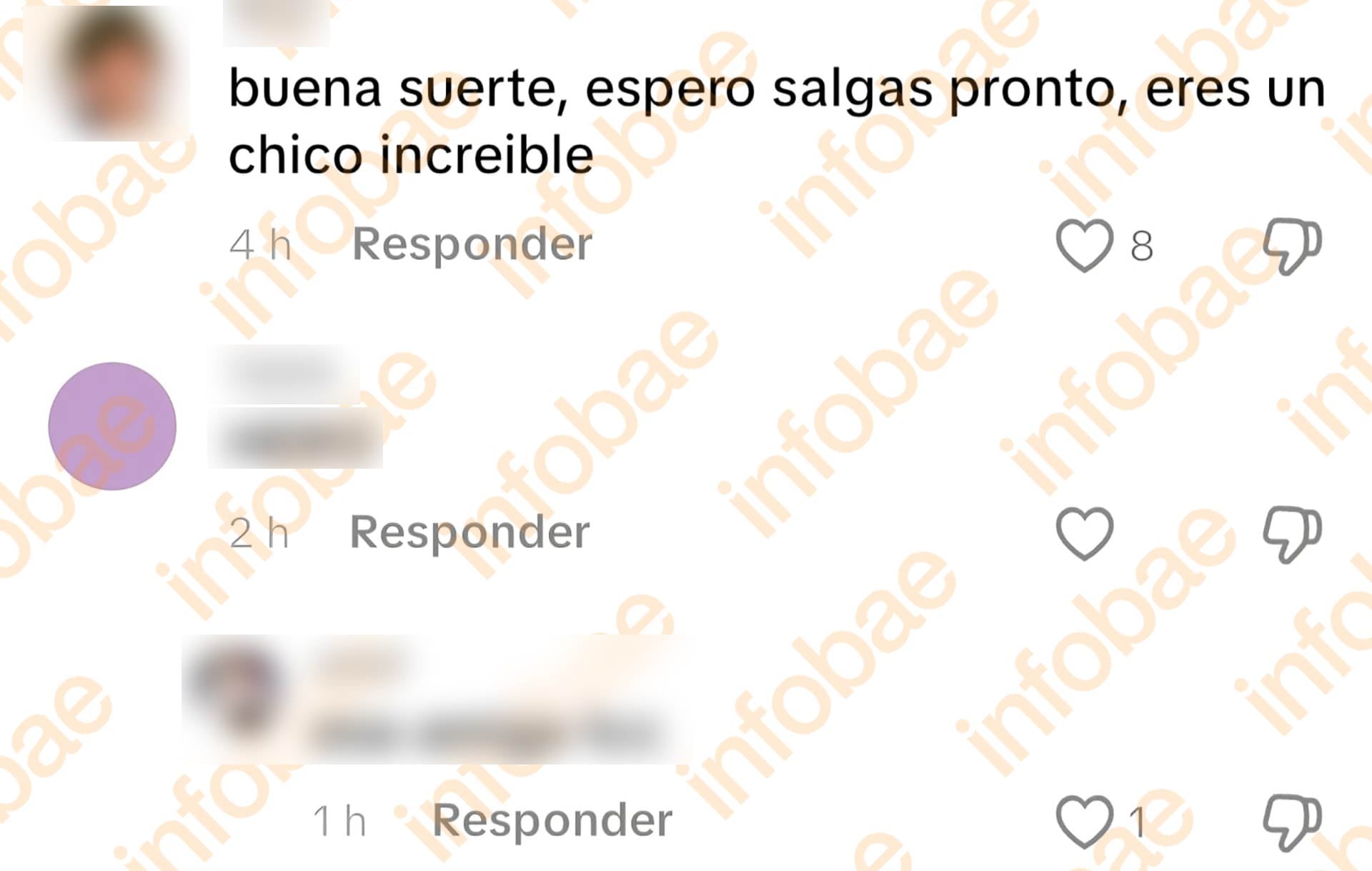Los comentarios en la cuenta del adolescente