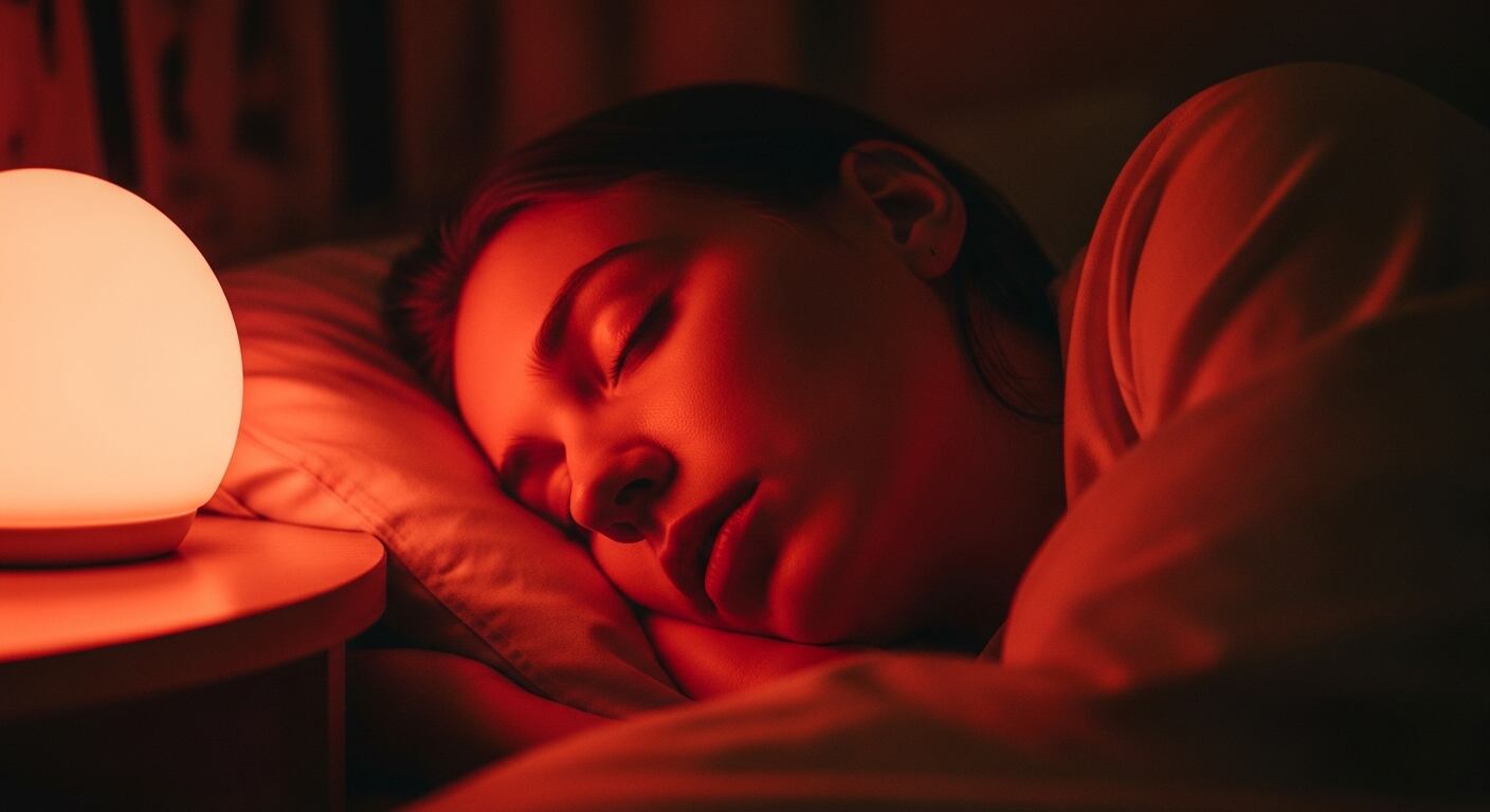 La luz roja en el dormitorio ayuda a mejorar la calidad del sueño al favorecer el ritmo circadiano y la relajación nocturna