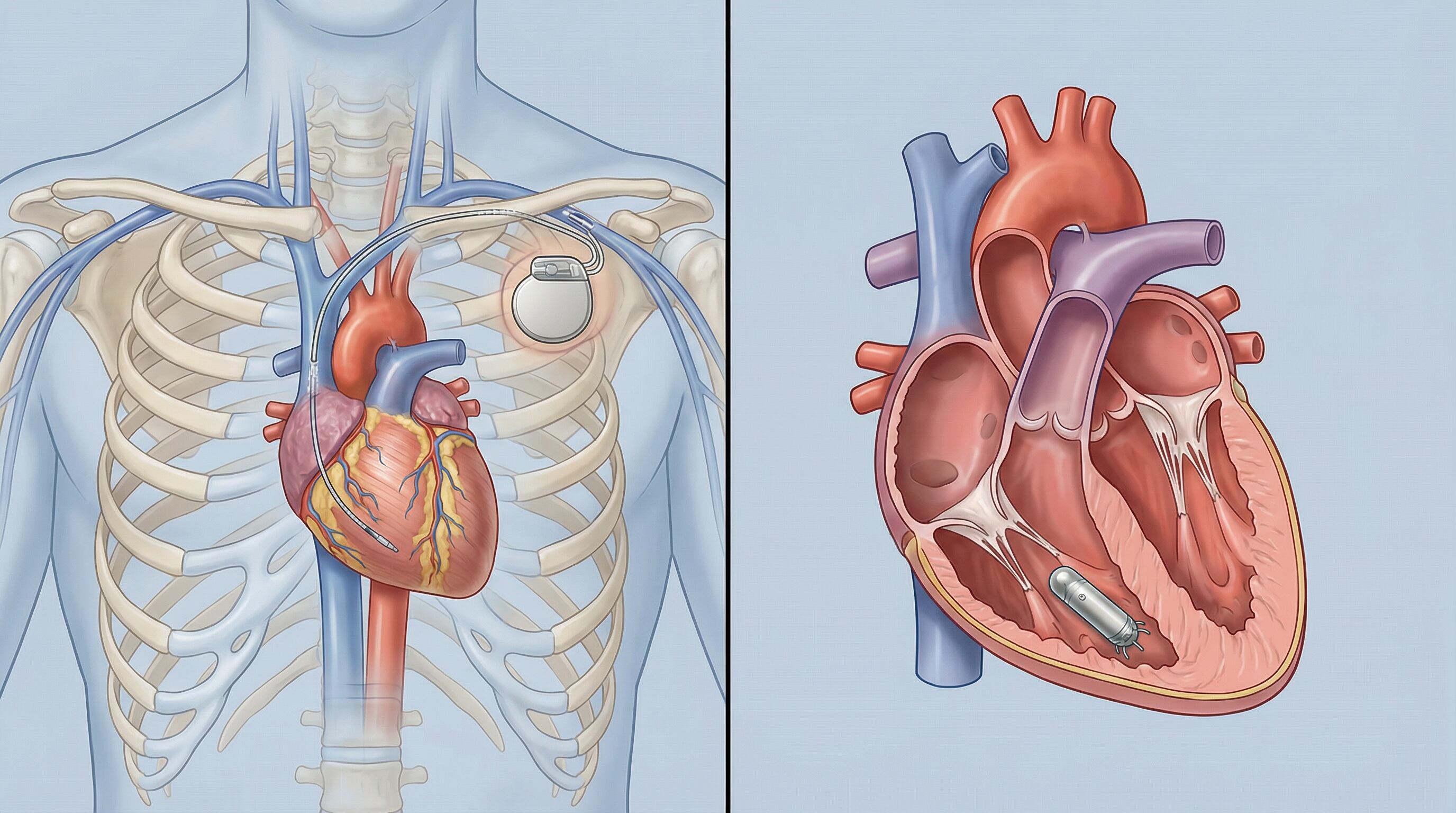 Existen dos tipos de marcapasos permanentes, los transvenosos y los sin cables, que se eligen según las necesidades y diagnóstico de cada paciente (Imagen Ilustrativa Infobae)