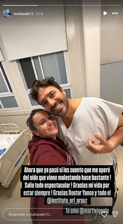 El actor llevó tranquilidad al contar que fue operado del oído (Instagram)