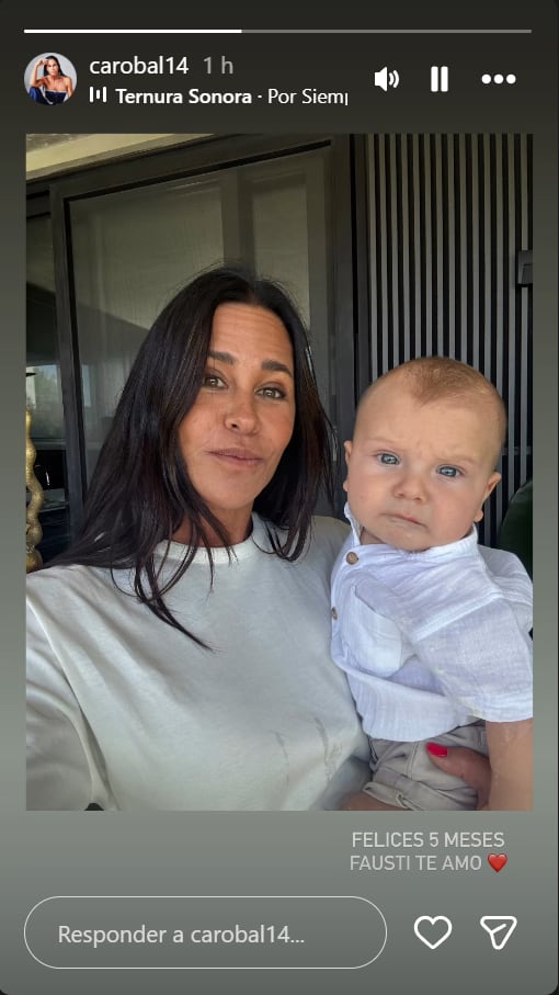 Carolina Baldini, abuela de Faustino, compartió una tierna imagen celebrando los cinco meses de vida de su nieto (Instagram)