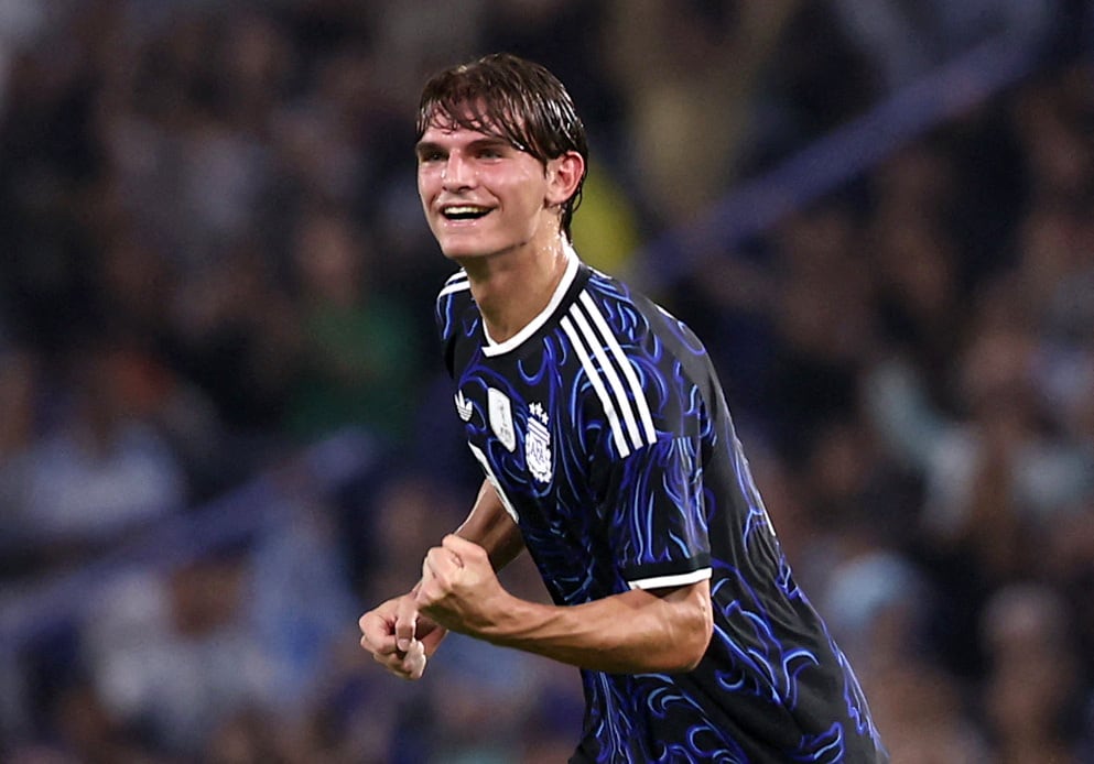 El encuentro ante Mauritania supuso la séptima participación de Nico Paz con la selección argentina, donde marcó un gol y brindó una asistencia (REUTERS/Agustin Marcarian)