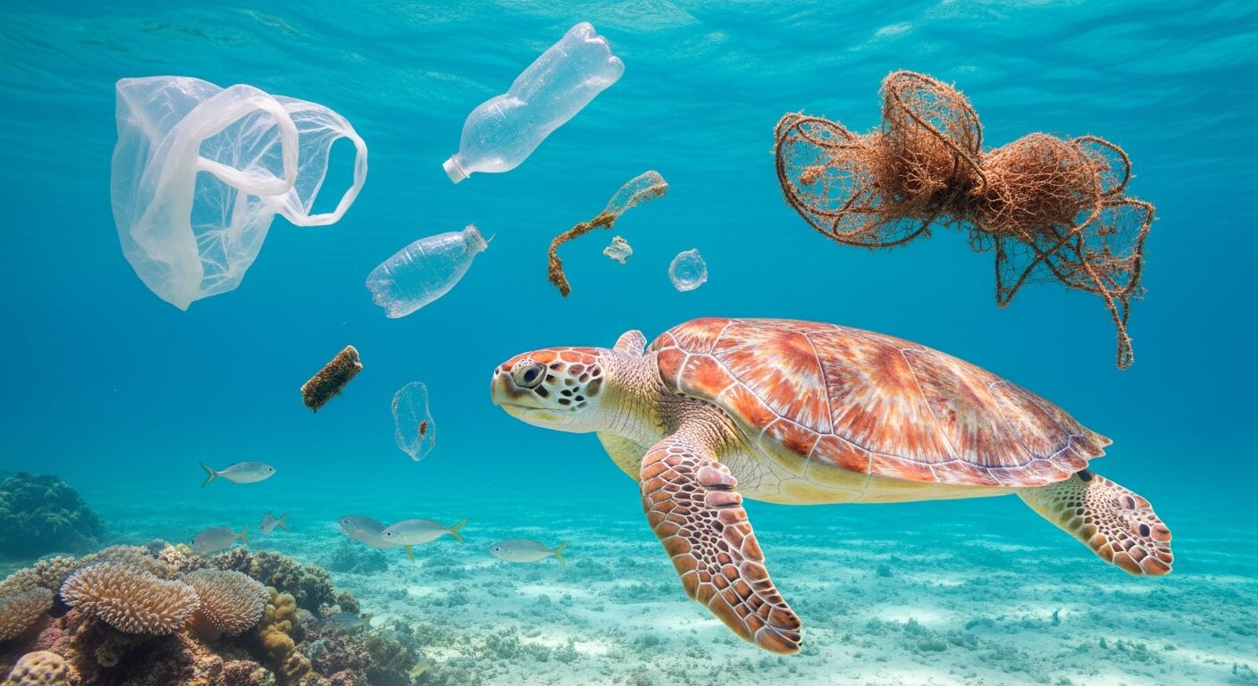 Los plásticos en el mar ponen en riesgo a la biodiversidad y afectan a especies como las tortugas, advierte el informe. (Imagen Ilustrativa Infobae)