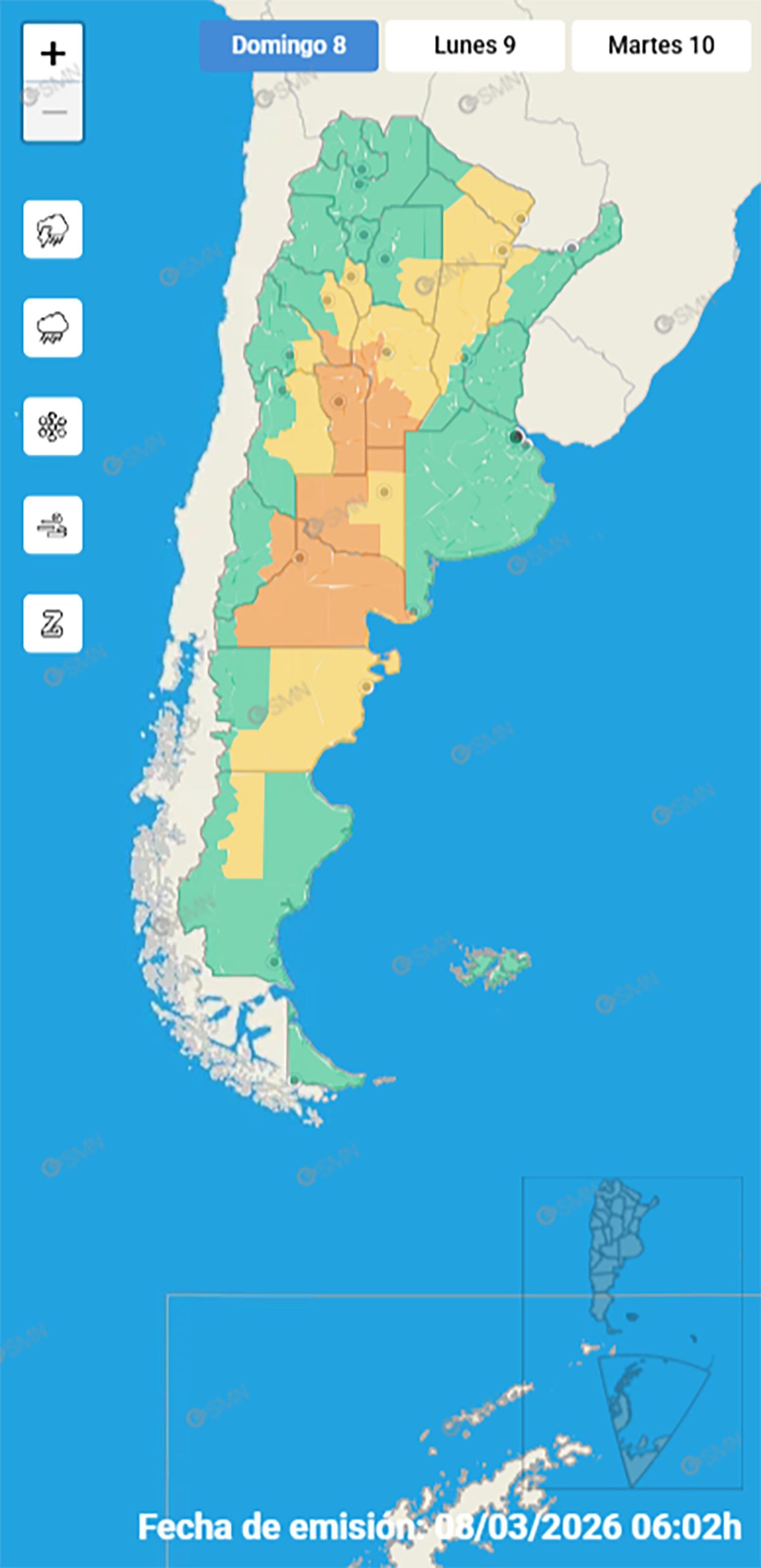 Nublado en el AMBA y 16 provincias bajo alerta por tormentas: el pronóstico del tiempo para el inicio de la semana