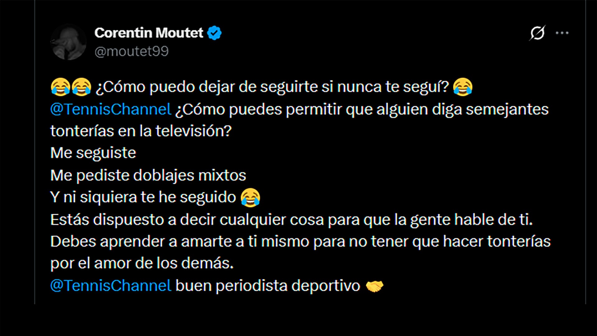 El descargo de Corentin Moutet
