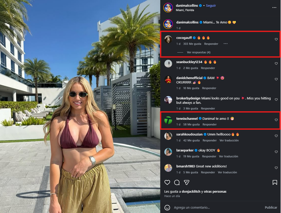 Recibió comentarios positivos de Coco Gauff y de Tennis Channel, la señal donde trabaja