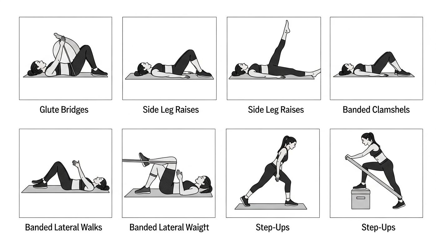 Cada uno de los ejercicios recomendados para fortalecer el musculo (Imagen Ilustrativa Infobae)