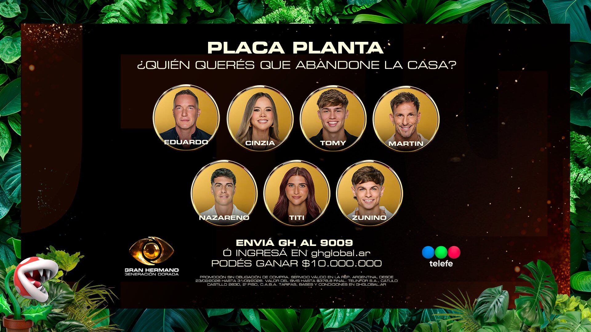 Tras las salvaciones, los nominados que siguen en placa son Titi Tcherkaski, Cinzia Francischiello, Eduardo Carrera, Franco Zunino, Martín Rodríguez, Nazareno Pompei y Tomy Riguera