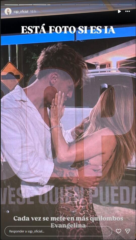 La foto que Evangelina asegura fue previa al beso que se filtró el jueves por la noche 