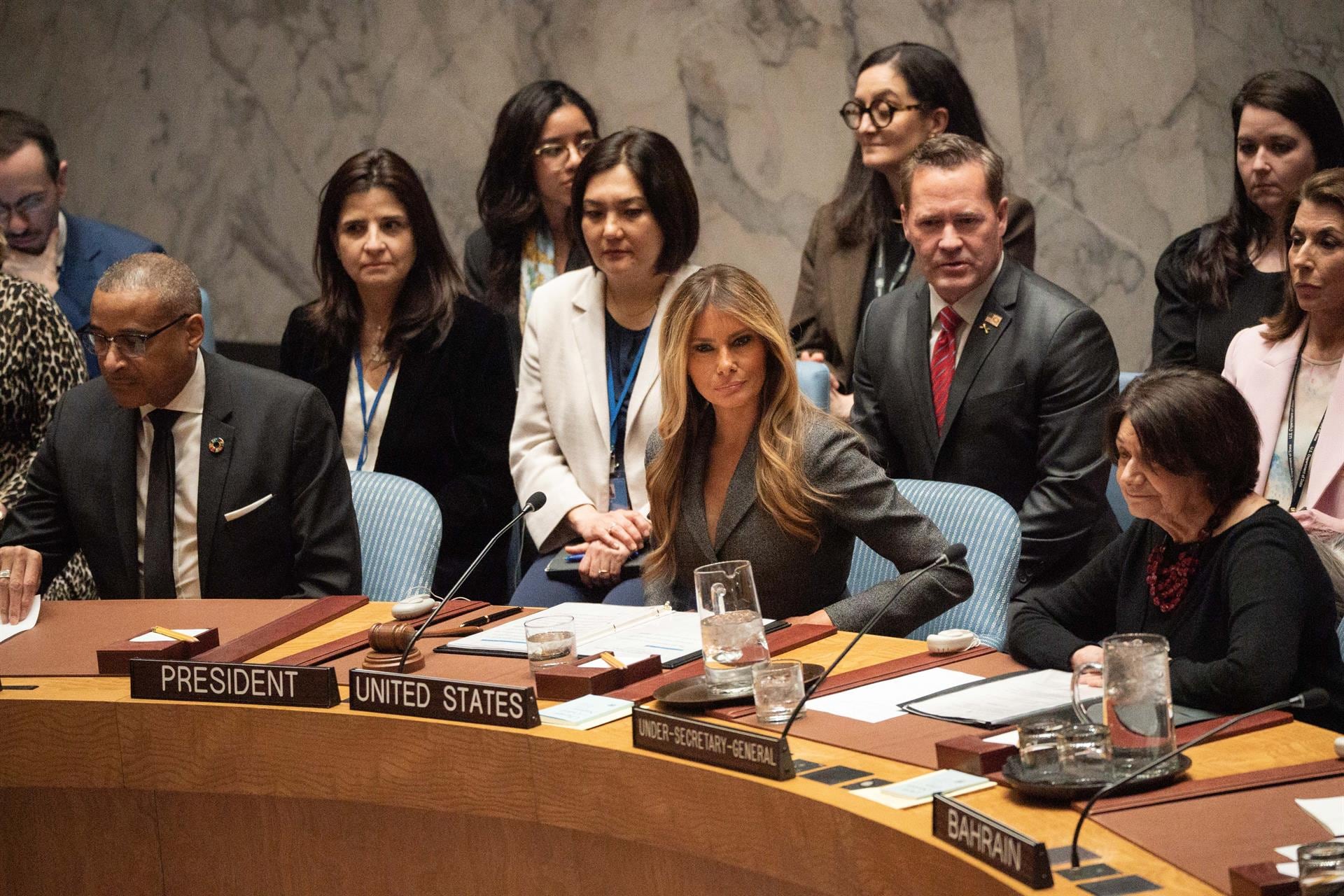 Melania Trump presidió una reunión del Consejo de Seguridad de la ONU sobre la educación de los niños en conflictos (Europa Press)