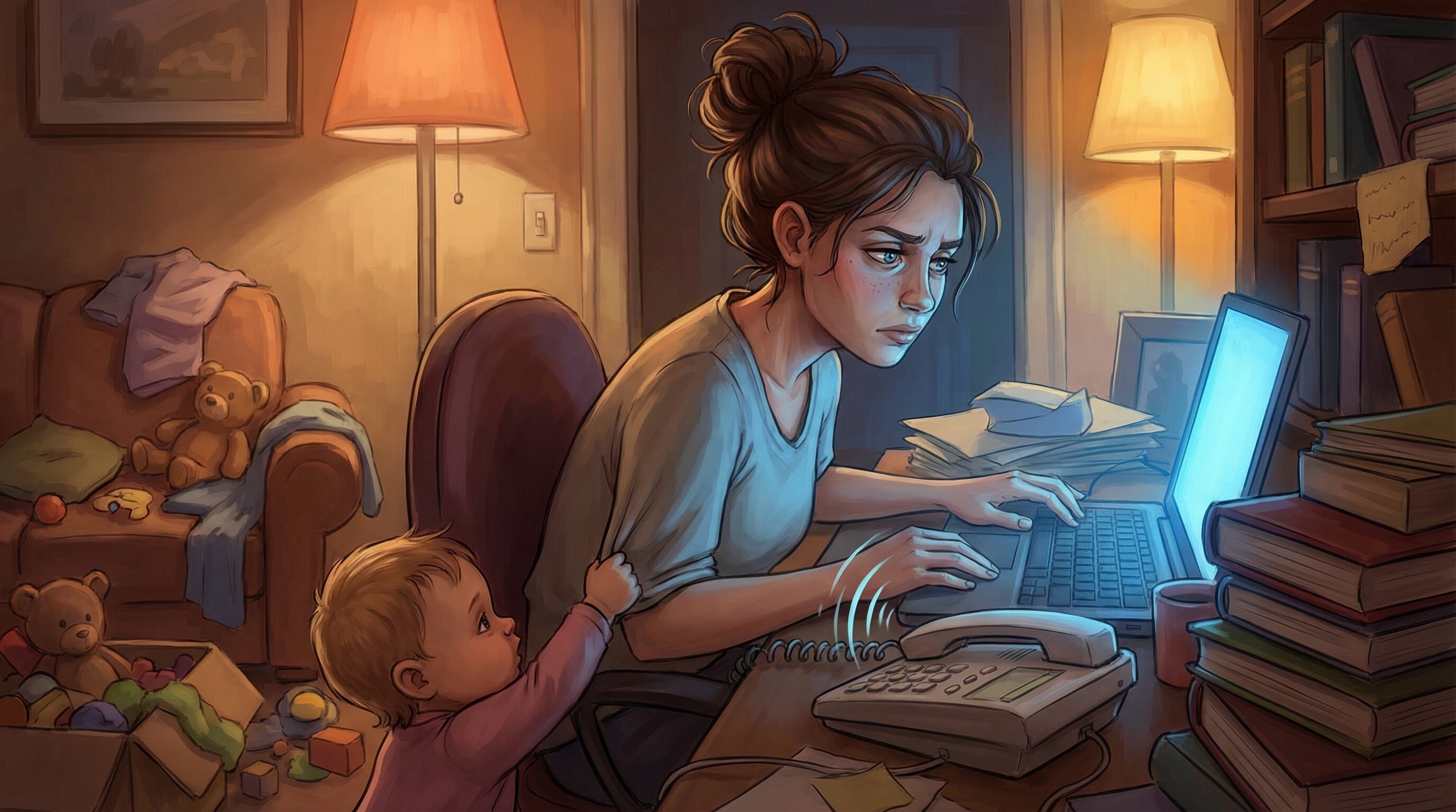 Entre el trabajo y la casa, un dilema que a pesar de los años persiste. (Imagen Ilustrativa Infobae)