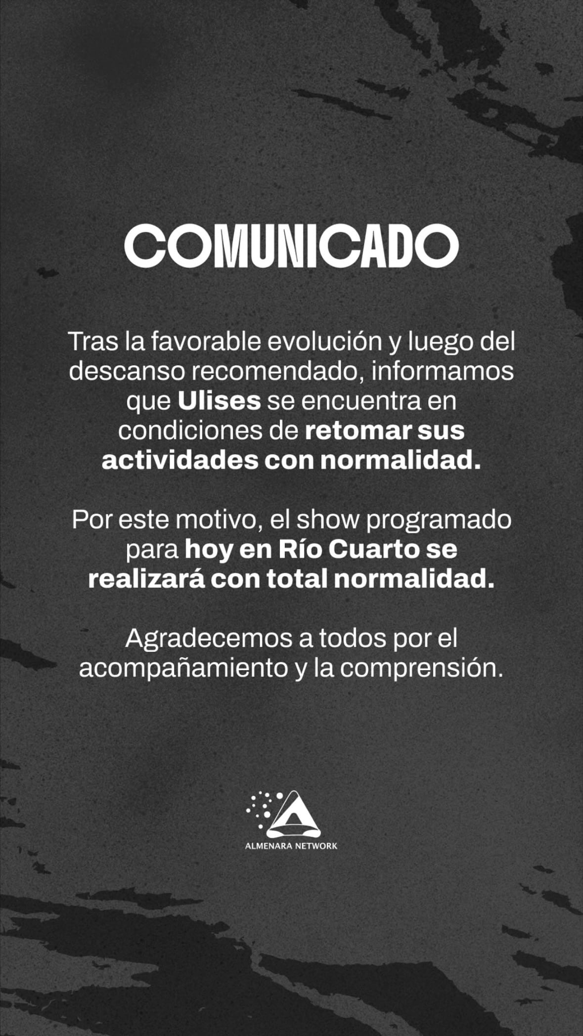 Los dos comunicados de Almenara Network, con menos de 24 horas de diferencia