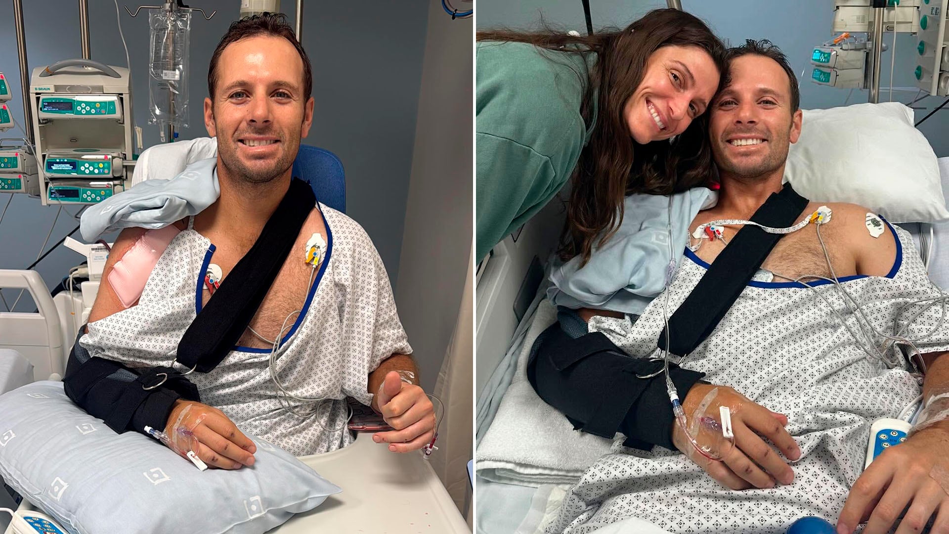 El golfista, visiblemente recuperado pero aún en el hospital, recibió apoyo tras sufrir un extraño accidente en Sudáfrica