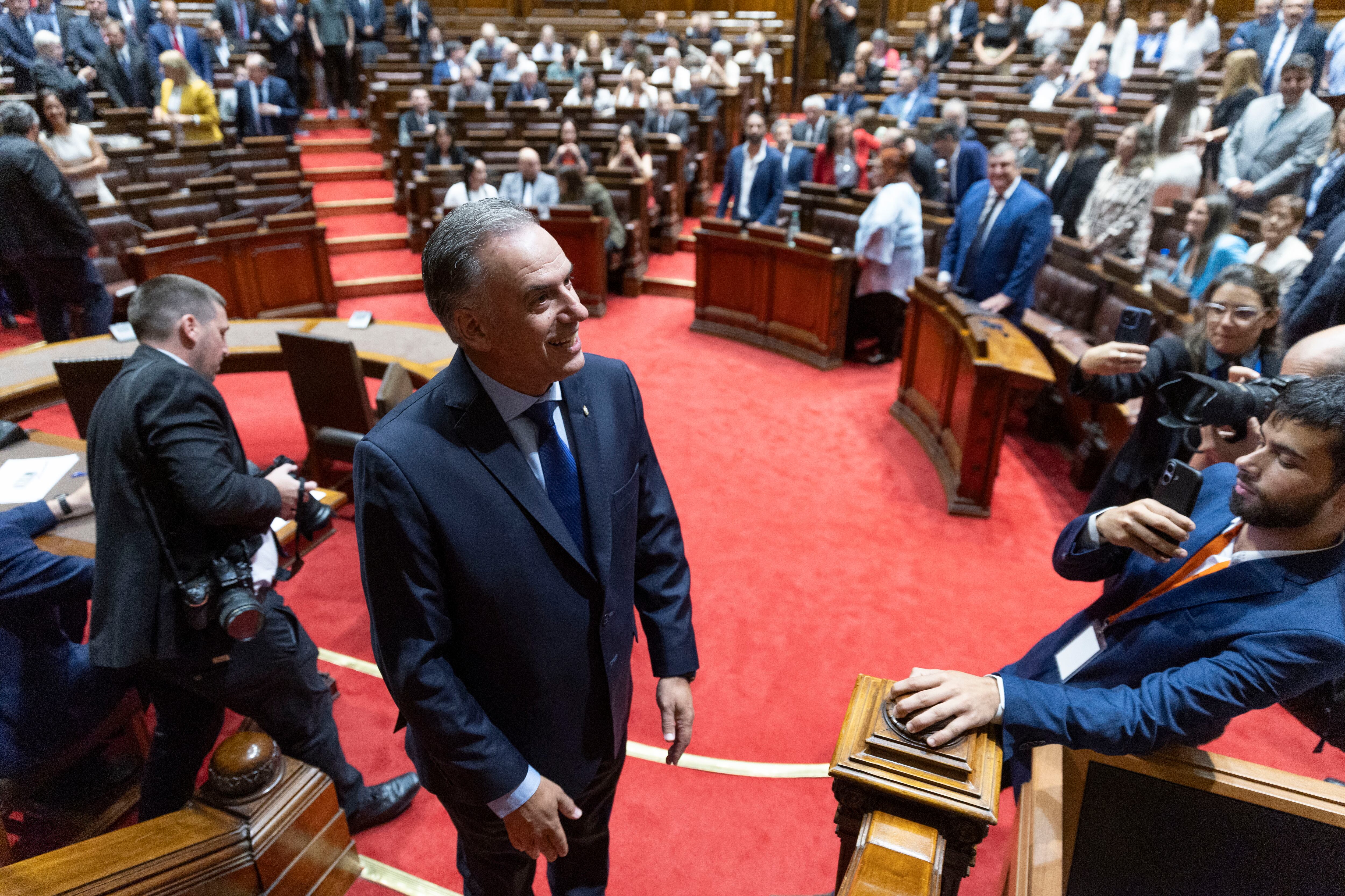 El presidente Orsi en la Asamblea General, para hacer un balance de la gestión (Presidencia)