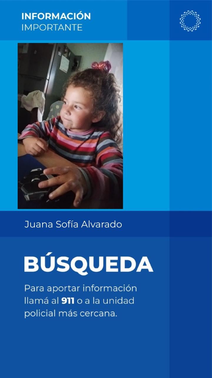 Juana Sofía lleva más de 24 horas desaparecida 