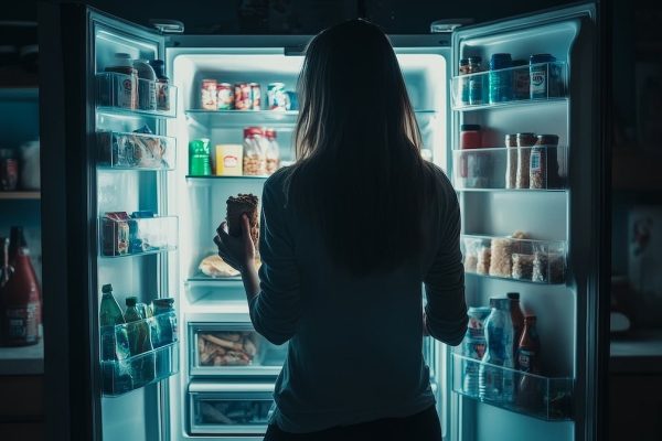 Comer a altas horas de la noche podría contribuir a problemas relacionados con el estrés y el baño