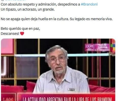 El adiós a Luis Brandoni: la despedida de los famosos y la comunidad artística en las redes sociales