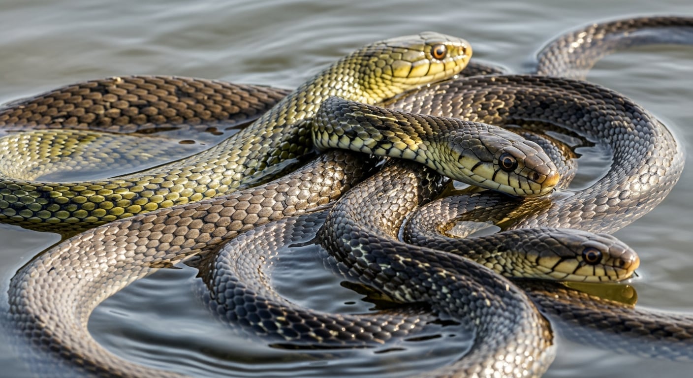 La alta concentración de serpientes en cuerpos de agua del norte de Estados Unidos preocupa a autoridades ambientales y a Departamentos de Recursos Naturales estatales. (Imagen Ilustrativa Infobae)
