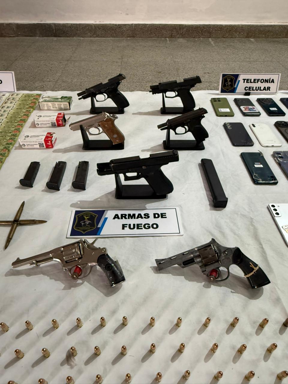 En los operativo se hallaron 10 armas de fuego de distintos calibres 