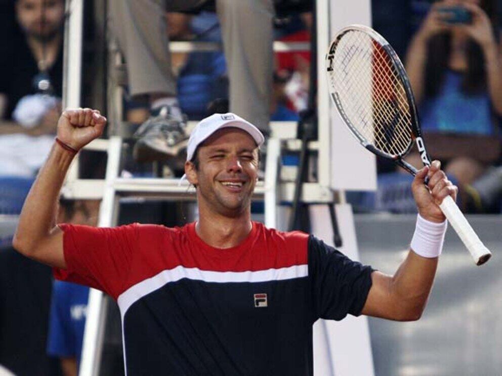 La emoción de Horacio Zeballos tras su hazaña ante Rafael Nadal en Viña del Mar 2013 (Fuente: EFE)