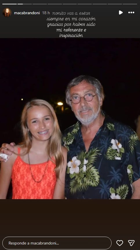 El emotivo mensaje de Macarena, la nieta de Luis Brandoni, a su abuelo que falleció el domingo a la noche tras 9 días de internación (Instagram)