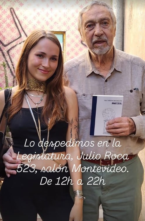 Macarena, nieta de Luis Brandoni, invitó a sus afectos más cercanos a despedir a su abuelo en su velatorio en la Legislatura porteña (Instagram)