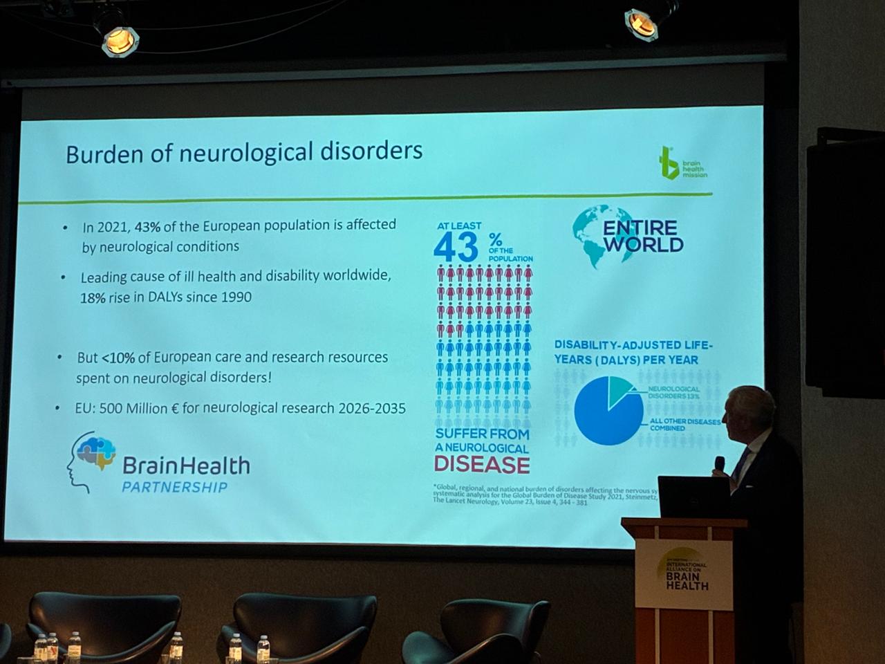 Paul Boon afirmó que el 43 por ciento de los europeos padecía algún trastorno neurológico, lo que impacta en la salud pública y la economía 