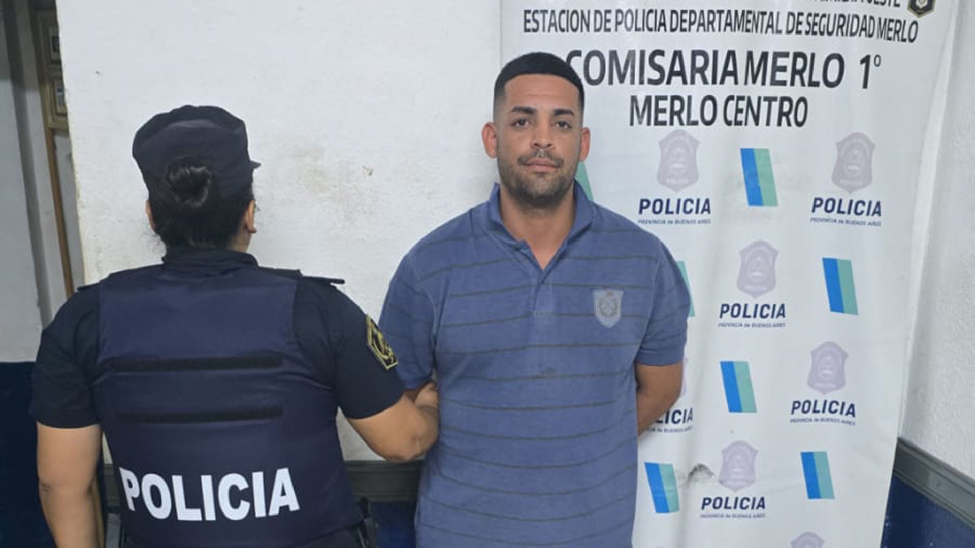 Brian Lesta, principal sospechoso en el crimen de Gisela Ruocco, tras ser detenido por la Policía Bonaerense en Merlo