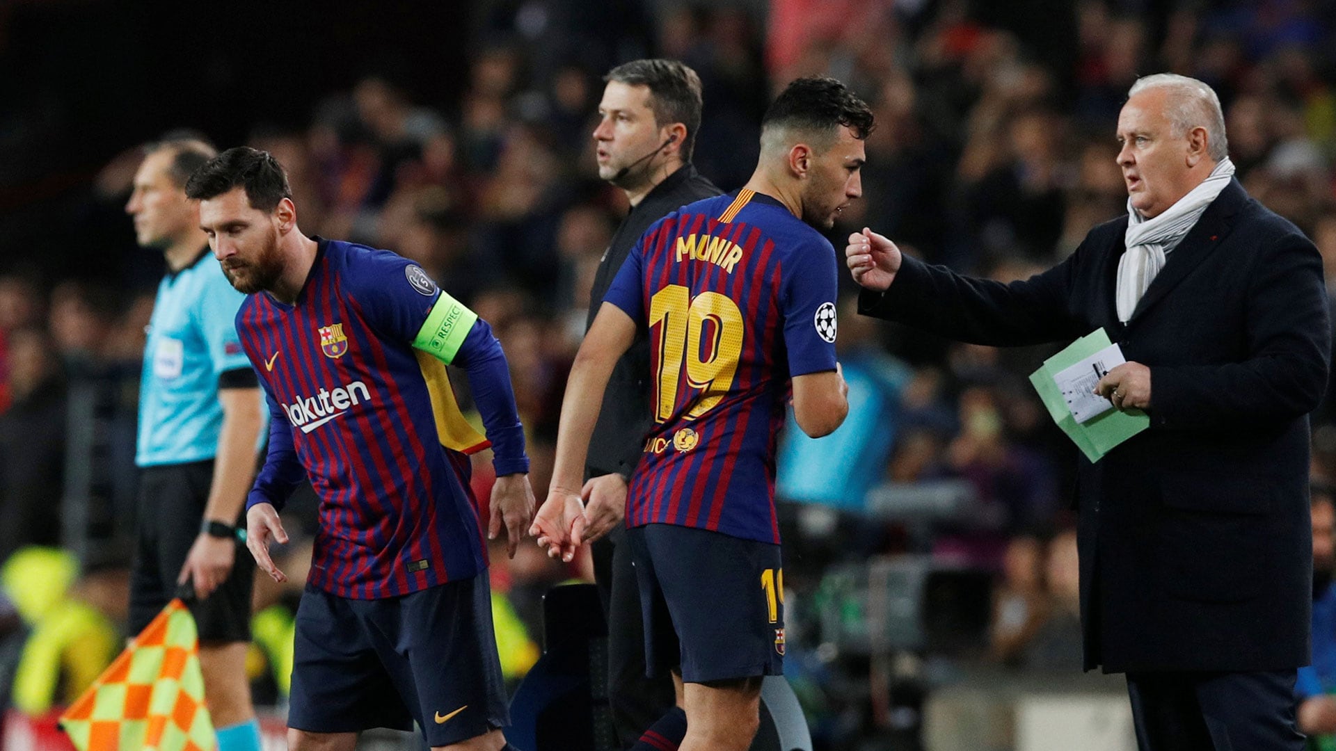 Munir El Haddadi compartió vestuario con Lionel Messi en el Barcelona y mantiene presente las anécdotas de aquella etapa (Reuters)