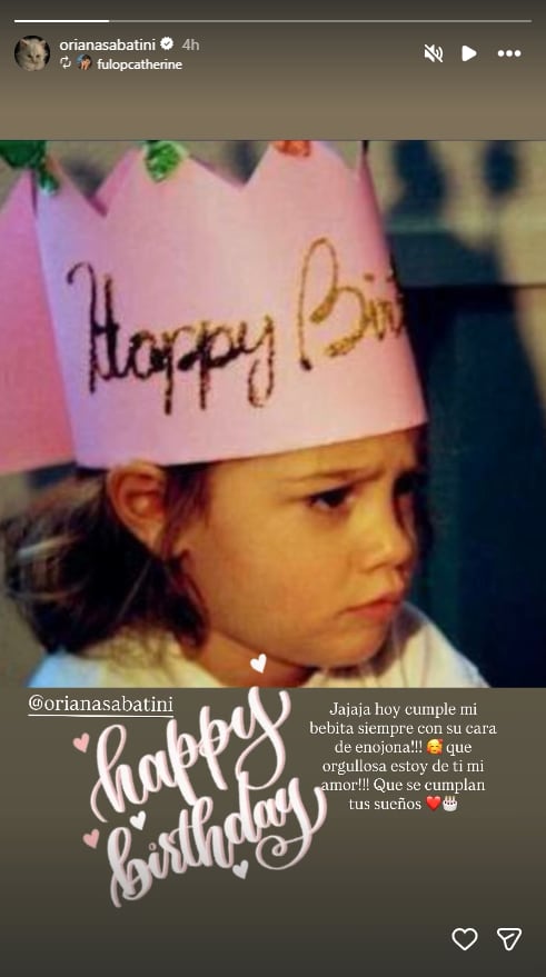 El emotivo saludo de Catherine Fulop a Oriana Sabatini por su cumpleaños: “Celebramos tu vida”