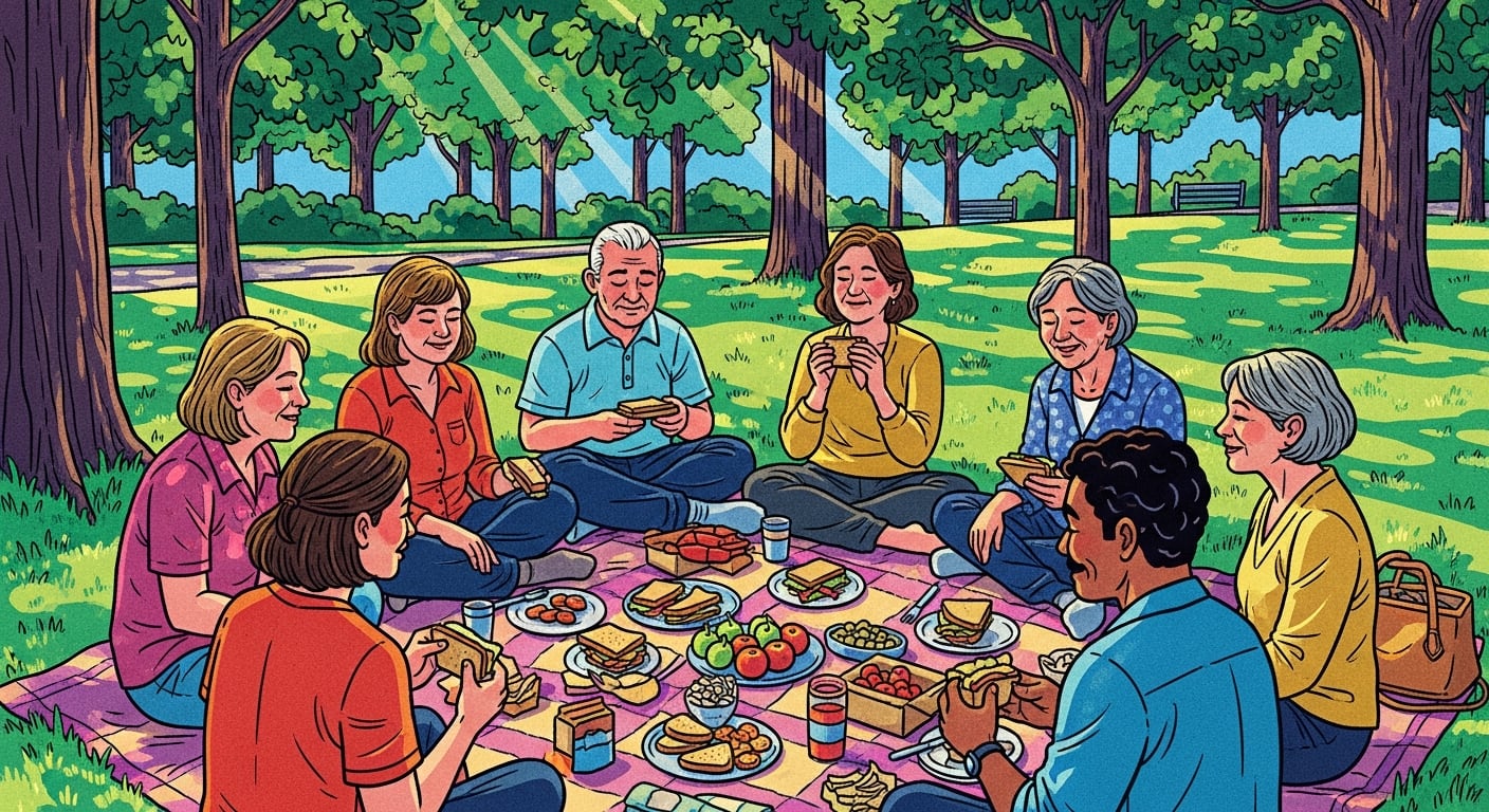 Comer al aire libre una vez por semana puede mejorar la salud mental en forma inmediata, según especialistas (Imagen Ilustrativa Infobae)