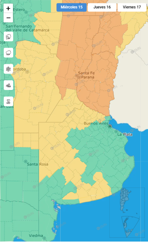 La alerta amarilla por tormenta del miércoles 15 de abril del SMN para Buenos Aires