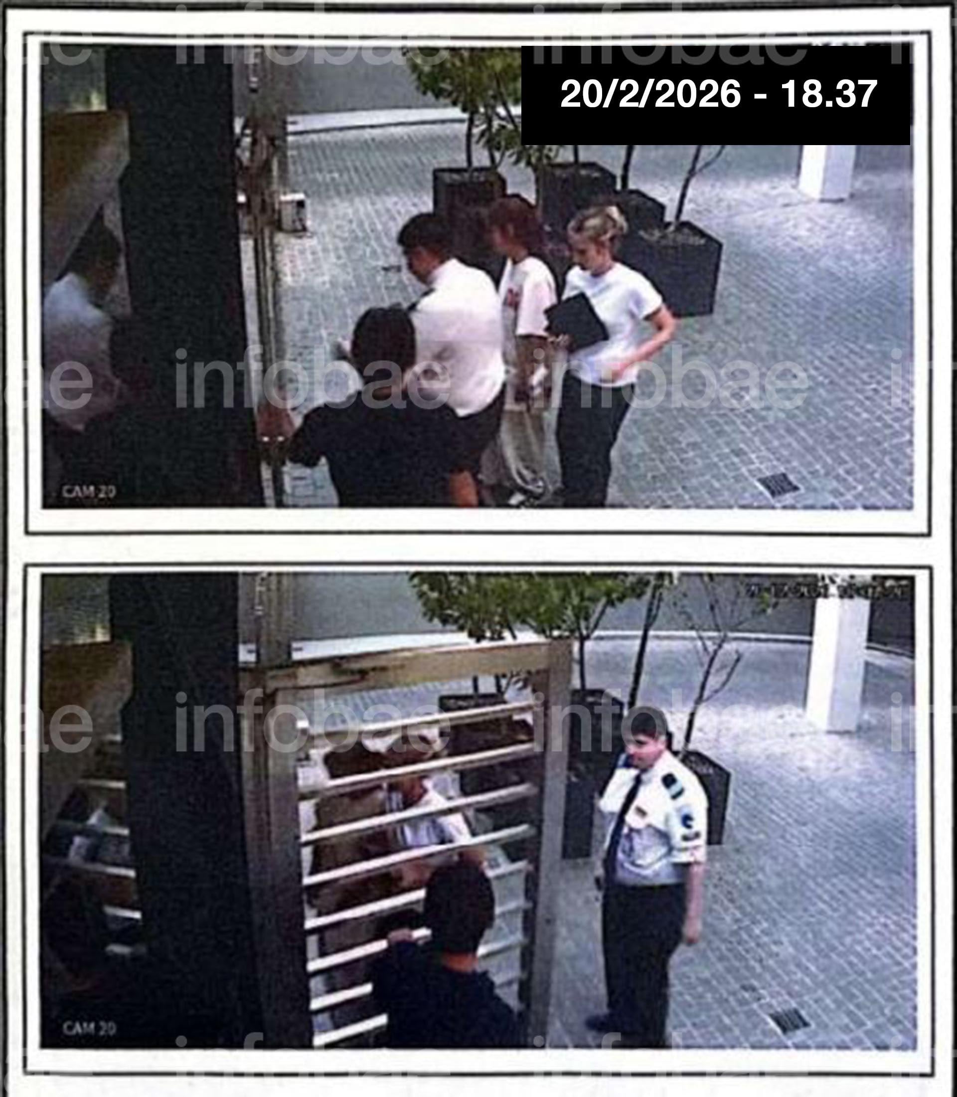 18.37 Leclerq deja el edificio en compañía de la chica rubia que ahora sale con una tablet